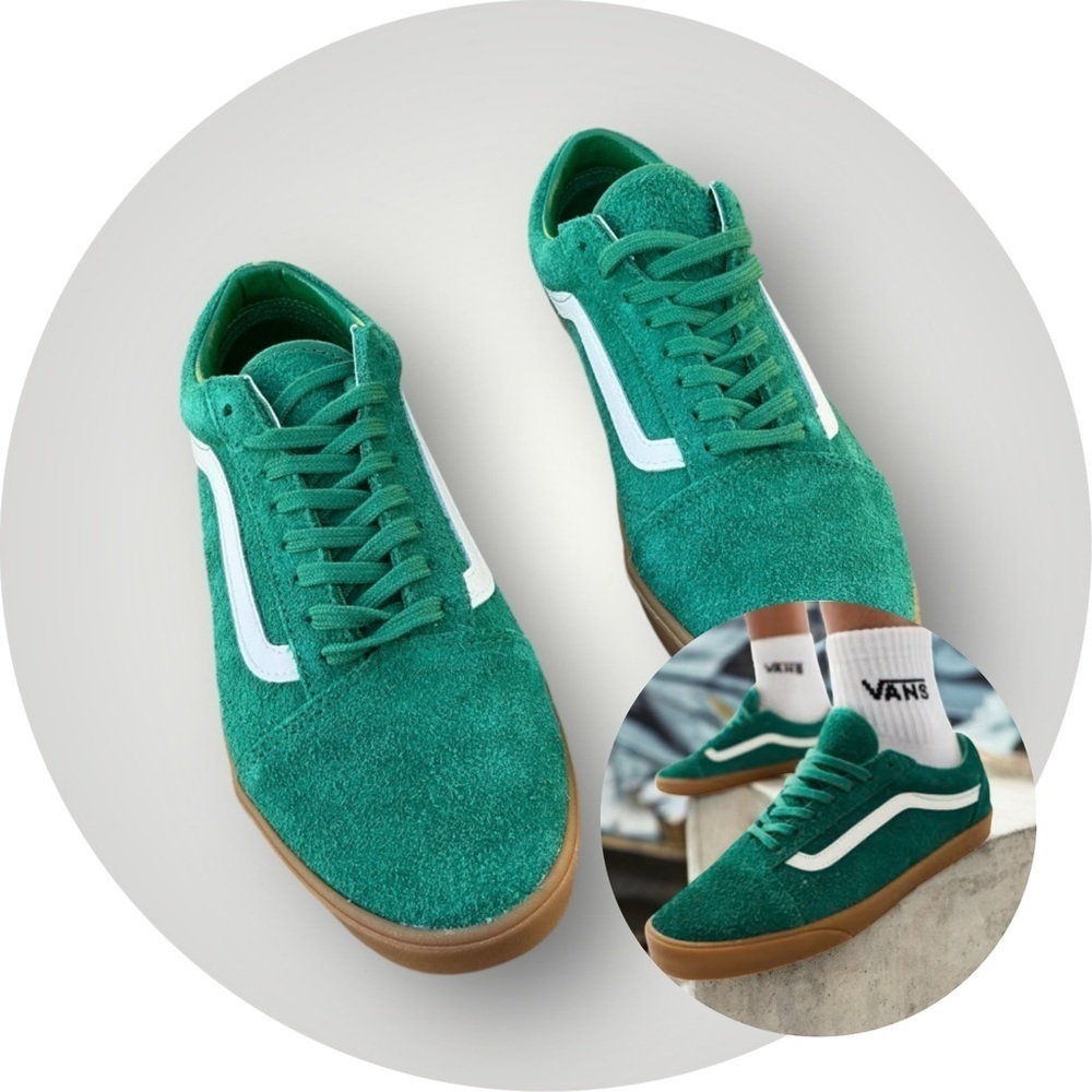 Vans Men's 7 Women 8.5 Green Suede Sneakers NWOT